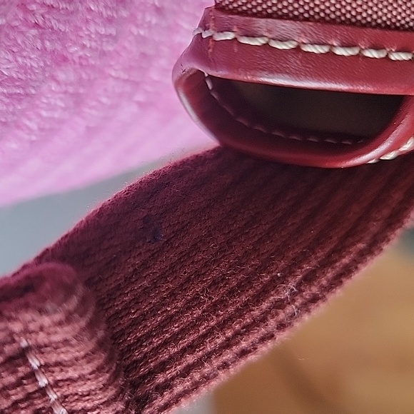 DOONEY & BOURKE VTG Cabriolet Red Monogram Print Canvas Flap Messager Saddle Bag - Picture 11 of 16